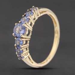 Second Hand 9ct Yellow Gold Tanzanite Seven Stone Ring 41103761