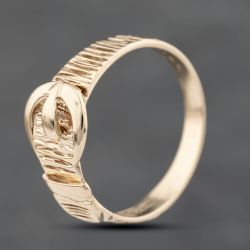 Second Hand 9ct Yellow Gold Engraved Shoulders Buckle Ring 41103785