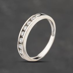 Second Hand White Gold Cubic Zirconia Channel Set Half Eternity Ring 41103830
