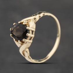 Second Hand 9ct Yellow Gold Smoky Quartz Oval Dress Ring 41103853