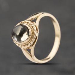 Second Hand 9ct Yellow Gold Smoky Quartz Cabachon Dress Ring 41103854