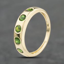 Second Hand 9ct Yellow Gold Diopside Five Stone Ring 41103896