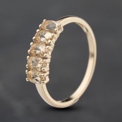 Second Hand 9ct Yellow Gold Topaz Five Stone Ring 41103900