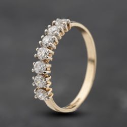 Second Hand 9ct Yellow Gold Cubic Zirconia Half Eternity Ring 41103904