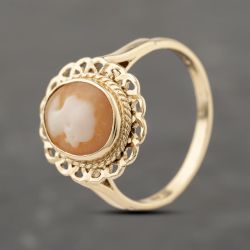 Second Hand 9ct Yellow Gold Cameo Fancy Edge Dress Ring 41103917