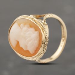 Second Hand 9ct Yellow Gold Cameo Oval Dress Ring 41103920