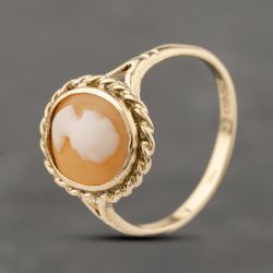 Second Hand 9ct Yellow Gold Cameo Oval Dress Ring 41103921