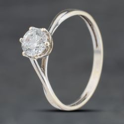 Second Hand 9ct White Gold Cubic Zirconia Solitaire Ring 41103975