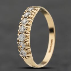 Second Hand 9ct Yellow Gold Cubic Zirconia Half Eternity Ring 41104098