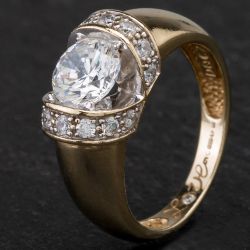 Second Hand 14ct Yellow Gold Cubic Zirconia Dress Ring 4110409