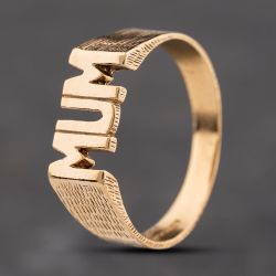 Second Hand 9ct Yellow Gold Mum Signet Ring 41104180