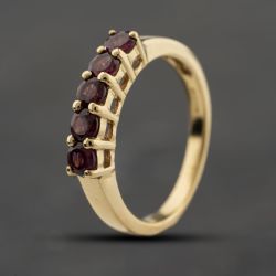 Second Hand 9ct Yellow Gold Tourmaline Five Stone Ring 41104197