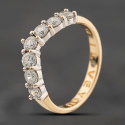 Second Hand 9ct Yellow Gold Cubic Zirconia Half Wishbone Ring 41104231