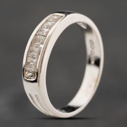 Second Hand 9ct White Gold Cubic Zirconia Half Eternity Ring 41104244