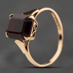 Second Hand 9ct Yellow Gold Garnet Dress Ring 41104254