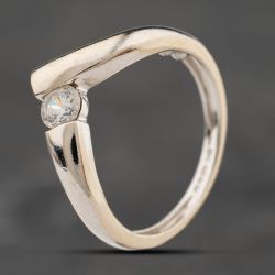 Second Hand 14ct White Gold Cubic Zirconia Half Wishbone Ring 41104275