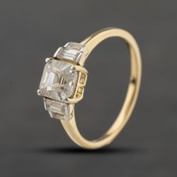 Second Hand 9ct Yellow Gold White Topaz Dress Ring 41104374