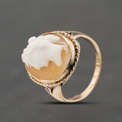 Second Hand Antique 9ct Rose Gold Cameo Oval 3D Dress Ring 41104382
