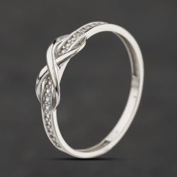 Second Hand 9ct White Gold Cubic Zirconia Infinity Half Eternity Ring 41104392