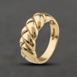 Second Hand 9ct Yellow Gold Plaited Dress Ring 41104451