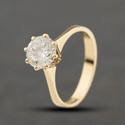 Second Hand 9ct Yellow Gold Cubic Zirconia Single Stone Dress Ring 41104469