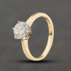 Second Hand 9ct Yellow Gold Cubic Zirconia Single Stone Dress Ring 41104470