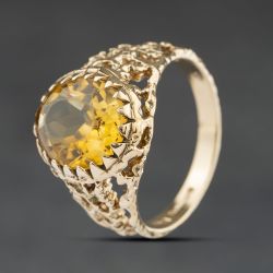 Second Hand 9ct Yellow Gold Citrine Oval Dress Ring 41104533