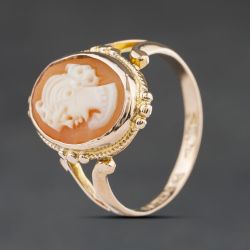 Second Hand Vintage 9ct Rose Gold Cameo Oval Dress Ring 41104541