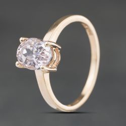 Second Hand 9ct Rose Gold Kunzite Oval Dress Ring 41104559