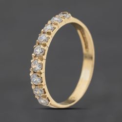 Second Hand 9ct Yellow Gold Cubic Zirconia Half Eternity Ring 41104611