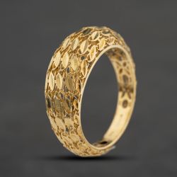 Second Hand 9ct Yellow Gold Graduated Dress Ring 41104649