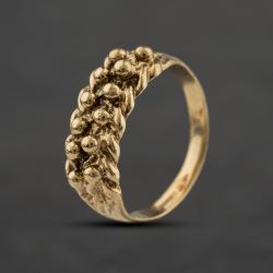 Second Hand 9ct Yellow Gold Two Row Keeper Ring 41104651