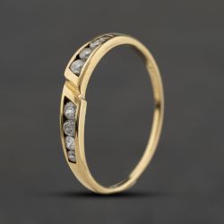 Second Hand 9ct Yellow Gold Cubic Zirconia Half Eternity Ring 41104658