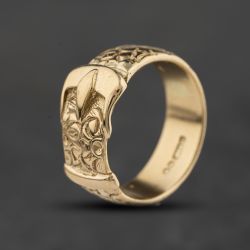 Second Hand Vintage 9ct Yellow Gold Buckle Ring 41104694