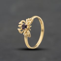 Second Hand 9ct Yellow Gold Amethyst Butterfly Dress Ring 41104698