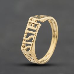 Second Hand 9ct Yellow Gold Sister Signet Ring 41104732
