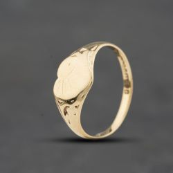 Second Hand 9ct Yellow Gold Heart Signet Ring 41104760