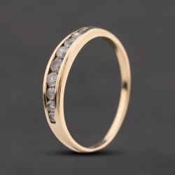 Second Hand 9ct Yellow Gold Cubic Zirconia Channel Set Half Eternity Ring 41104802