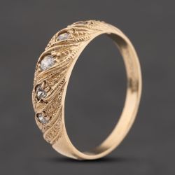 Second Hand 9ct Yellow Gold Cubic Zirconia Twist Five Stone Ring 41104803