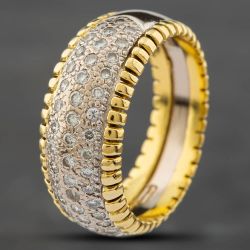 Second Hand 18ct Two Colour Gold Diamond Pave Set Dress Ring 41121149