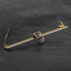 Second Hand Vintage Yellow Gold 0.40ct Old Cut Diamond Twist Brooch 4113060