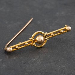 Second Hand Vintage Yellow Gold Bar Brooch 4113079