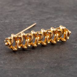 Second Hand Vintage Yellow Gold Ornate Bar Brooch 41131044