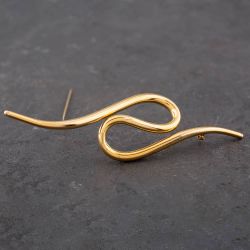 Second Hand 9ct Yellow Gold Wave Brooch 41131049