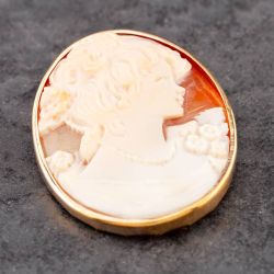 Second Hand 9ct Yellow Gold Cameo Brooch 41131065