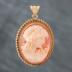 Second Hand 9ct Yellow Gold Cameo Brooch 41131068