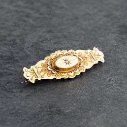 Second Hand Antique Yellow Gold Diamond Ornate Mouning Brooch 41131129