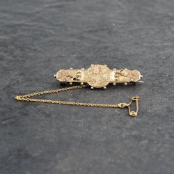 Second Hand Vintage Style 9ct Three Colour Gold Ornate Flower Design Brooch 41131131