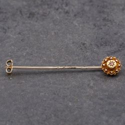 Second Hand Vintage Rose Gold Diamond Scalloped Edge Brooch 41131162