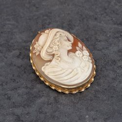 Second Hand 14ct Yellow Gold Cameo Brooch 41131167
